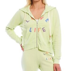 Wildfox Love Life‎ Kingley Full Zip Hoodie Sweatshirt XS NWT